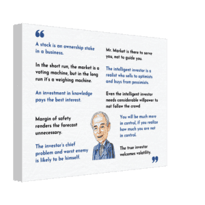 Ben Graham Top 10 quotes. Ben Graham best quotes, ben graham intelligent investor, ben graham canvas wrap, benjamin graham canvas print, father of investing, father of value investing,