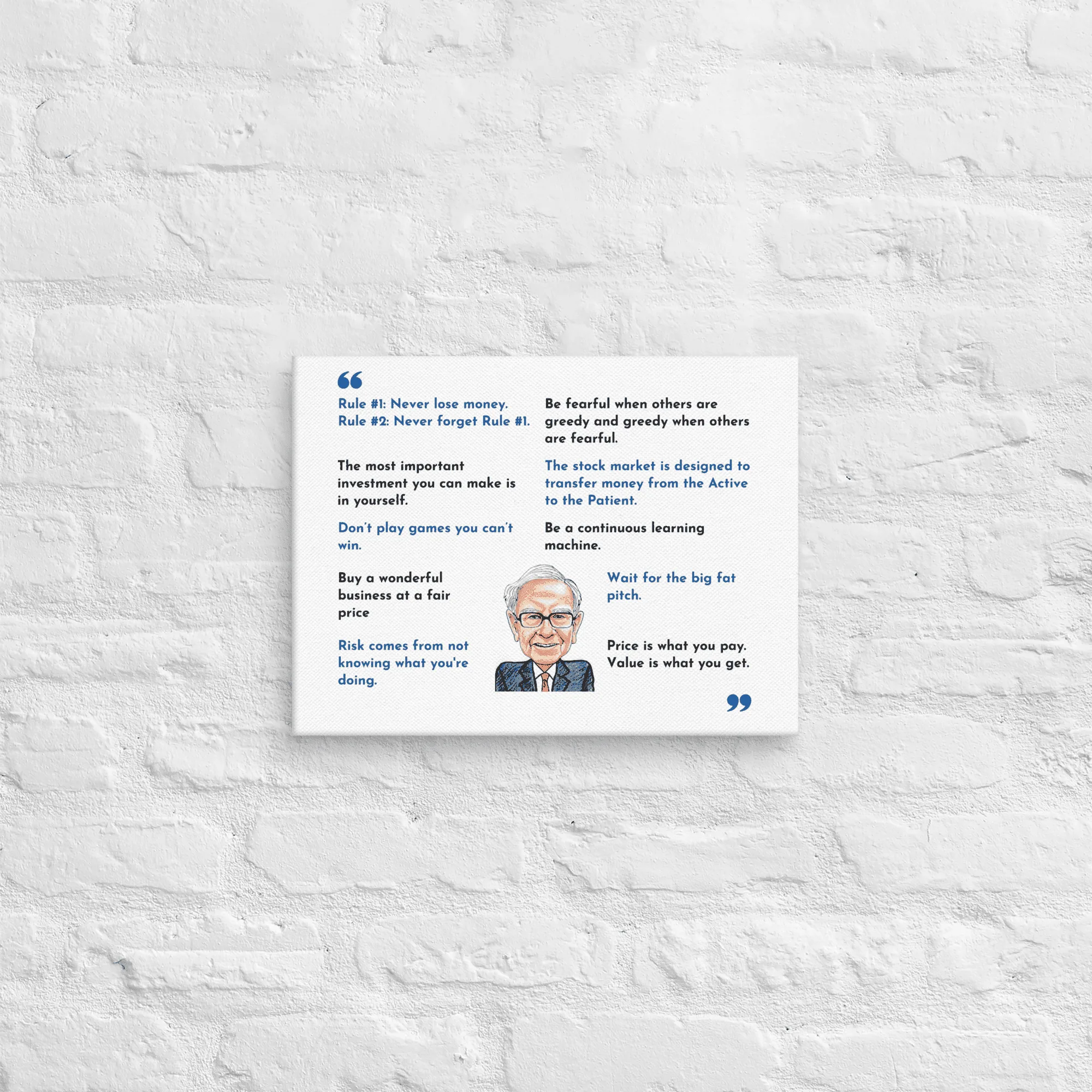 success wall art entrepreneur art hustle wall art canvas photo print photo frame room décor aesthetic trendy print affirmation wall art trendy wall art aesthetic wall art office decoration Warren buffett quote Warren buffett phrases canvas wrap
