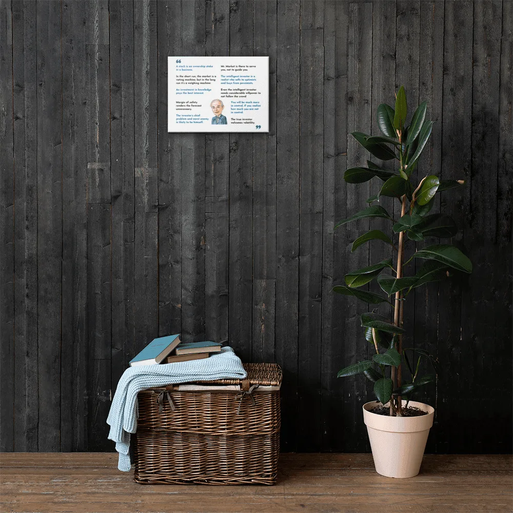 Investor gifts, CEO gifts, Business owner gifts, Benjamin Graham quotes, Wall Street wisdom, Financial office decor, Value investing art, Investment principles canvas, Finance professional gift, Executive office wall art, Motivational business quotes, Stock market inspiration, Financial advisor gift, Wealth building wisdom, Investment strategy decor, Corporate gift ideas, Finance team gift, Wall art for CFOs, Business leadership quotes, Entrepreneur inspiration