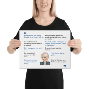 Warren Buffett Gift, Canvas Print with Warren Buffett success quotes