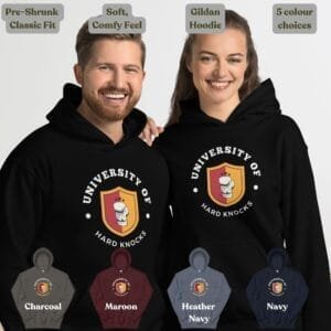 University of Hard Knocks Hoodie, university hoodie, hard knocks hoodie, entrepreneur hoodie, investor hoodie, business owner gift,startup hoodie, mindset hoodie,hustle hoodie, grind hoodie,success hoodie, ceo hoodie, business hoodie, finance hoodie,wealth mindset,side hustle gift, "University of Hard Knocks" hoodie for entrepreneurs and investors who’ve learned from real-world experience.