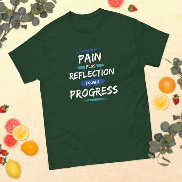 Inspirational Quote T-Shirt, Pain + Reflection = Progress - Image 5