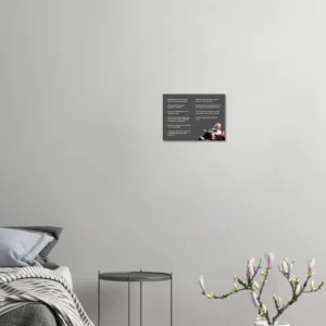 Charlie Munger quotes canvas in a grey bedroom