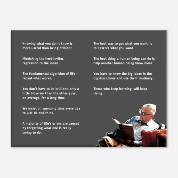 "alt_text" "Charlie Munger Wall Art Canvas Print – Top 10 Quotes, Investor Motivational Decor, Business Wisdom, Office Artwork, Entrepreneur Gift, Finance Inspiration" "Charlie Munger Quotes Canvas Print – Stock Market Art, Value Investing Decor, Office Motivation, Business Mindset, Entrepreneur Wall Art, Investor Gift Idea" "Charlie Munger Motivational Wall Art – Investing Quotes Print, Finance Wisdom, Office Productivity Decor, Success Mindset Poster, Business Inspiration Canvas" "Charlie Munger Caricature & Quotes Canvas – Entrepreneur Motivation, Office Wall Art, Stock Market Wisdom, Investment Strategy Print, Wealth Mindset Decor" "Charlie Munger Success Principles Wall Art – Investor Mindset, Business Quotes Canvas, Learning & Thinking Poster, Stock Market Decor, Motivational Artwork"