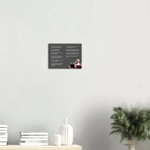 Charlie Munger quotes wall art in a white living room