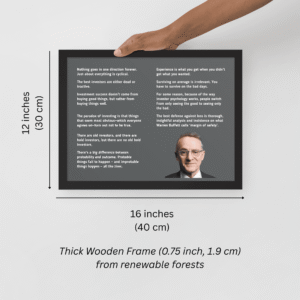 Howard Marks framed quotes print dimensions: 16 × 12 inches (40 × 30 cm), 0.75 inch wooden frame