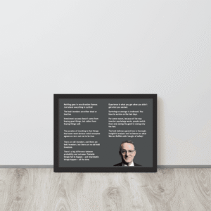 Howard Marks top 10 quotes framed print leaning on a wooden floor