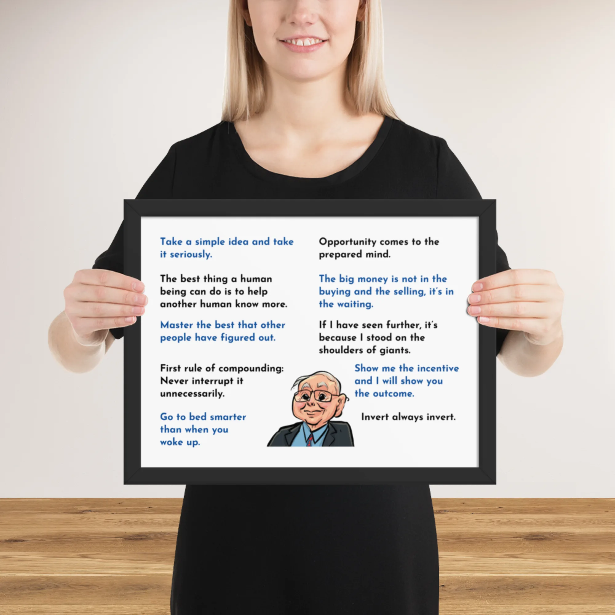 Charlie Munger Picture Frame, Charlie Munger Gift, Charlie Munger Collection, Charlie Munger Memorabillia