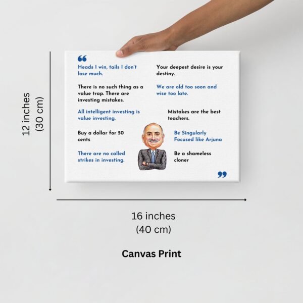 Mohnish Pabrai Canvas Print with Best quotes - Image 2