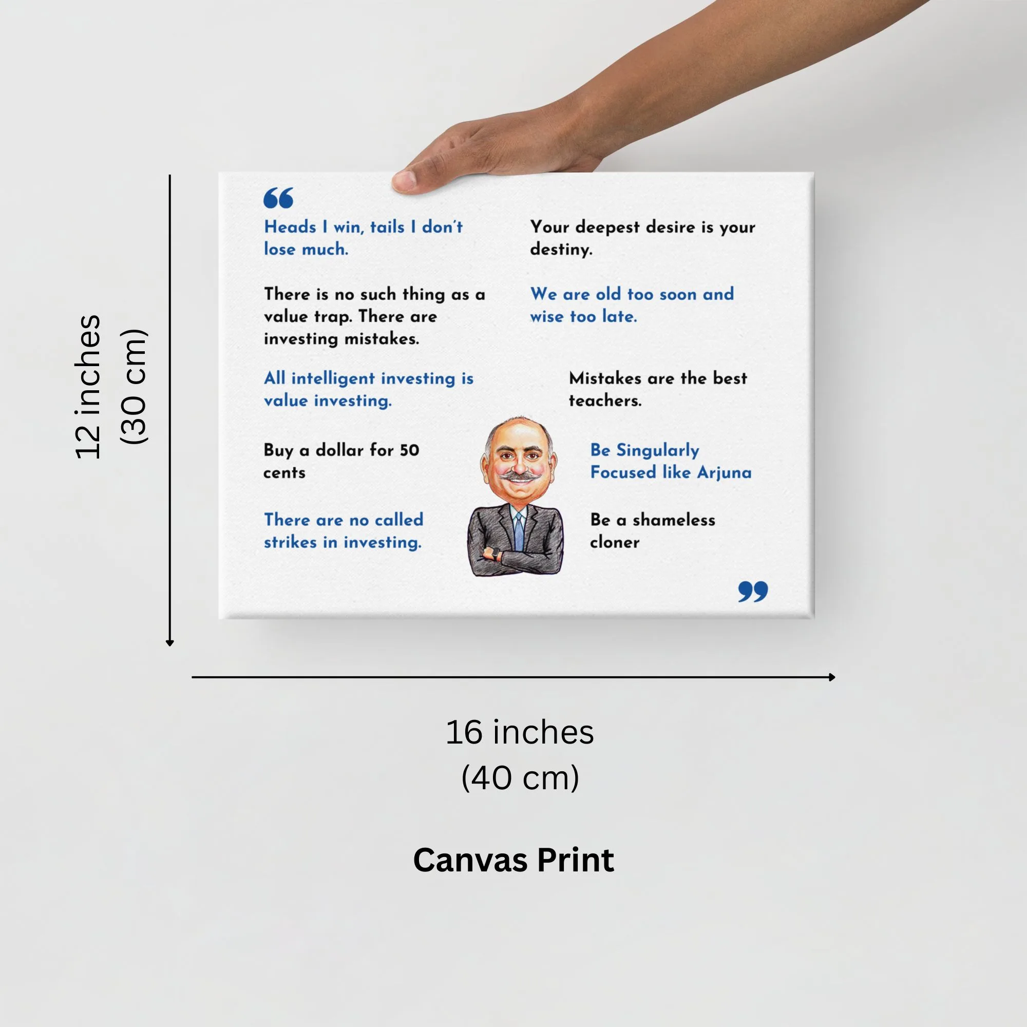 Mohnish Pabrai Canvas Print with Best quotes - Image 2
