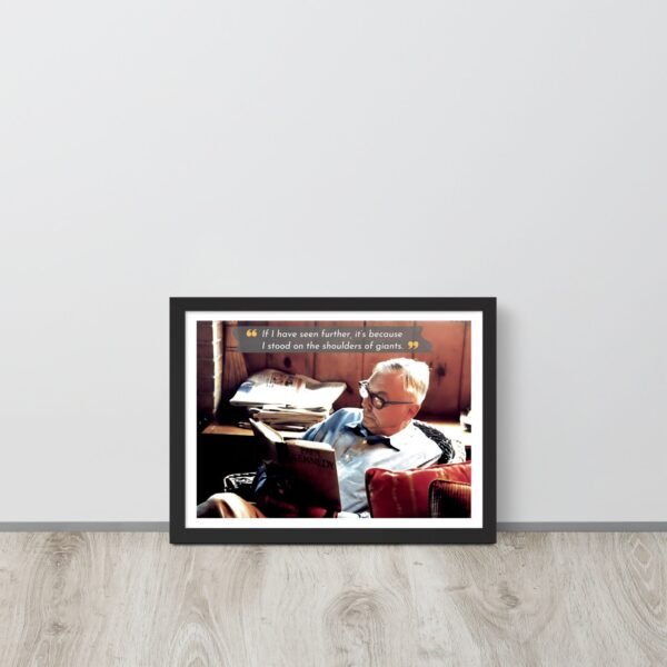 Inspirational investment quote wall art with portrait of Charlie Munger