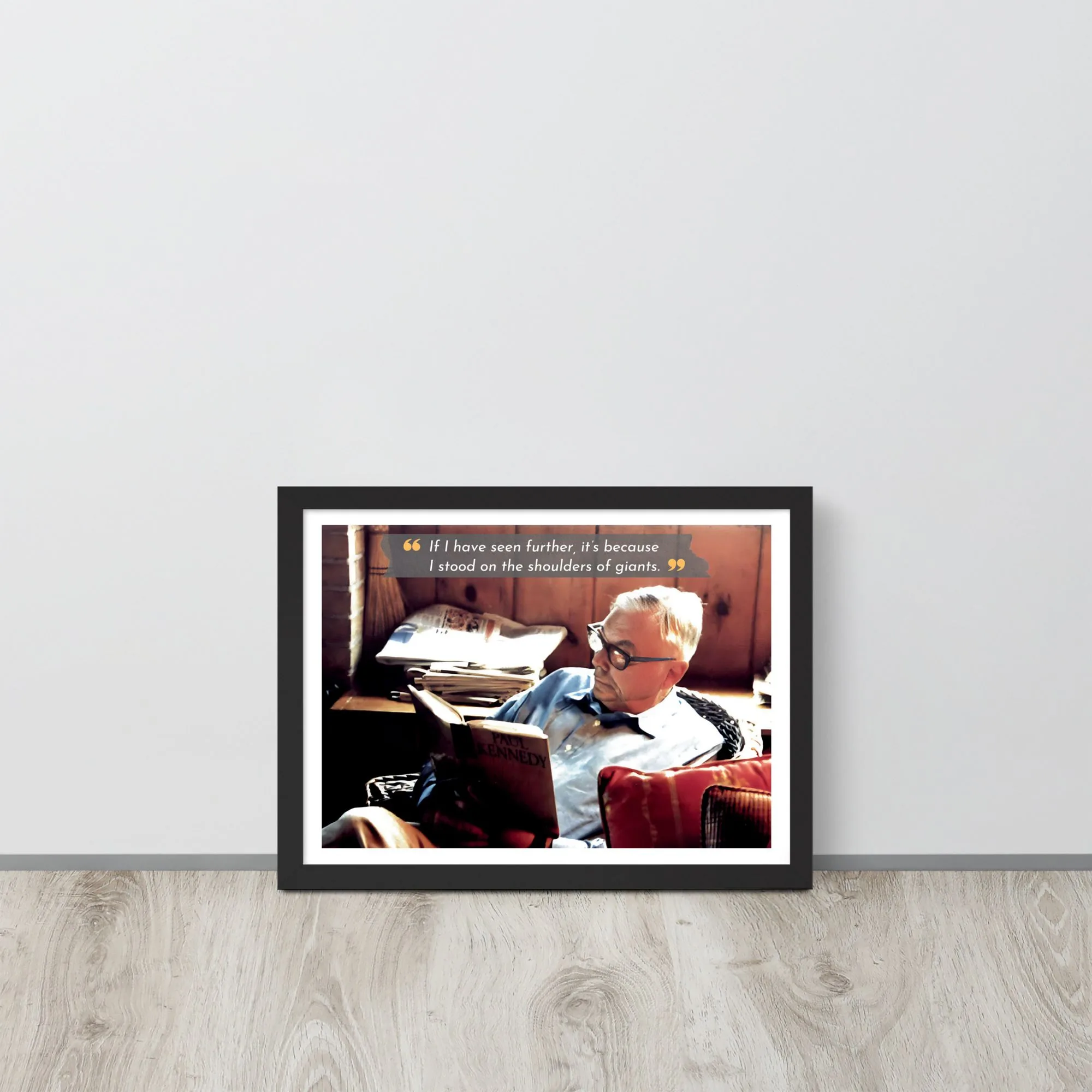 Inspirational investment quote wall art with portrait of Charlie Munger