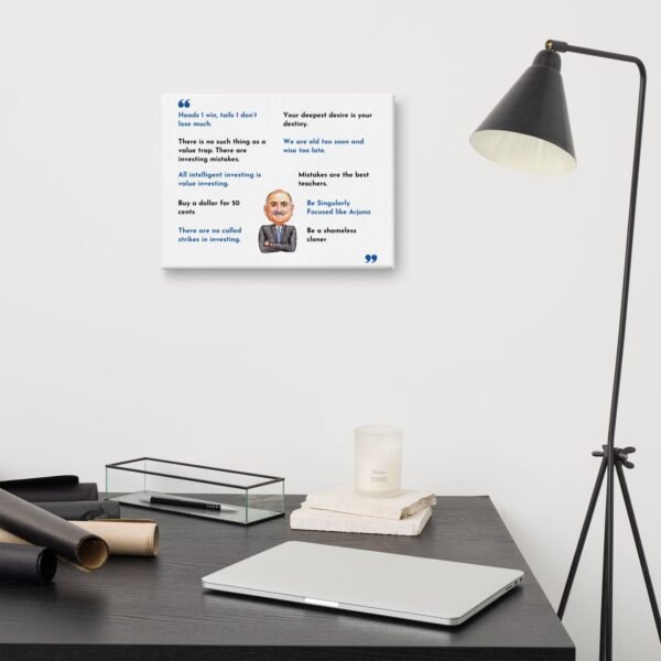 premium canvas material used for the Mohnish Pabrai quotes print.