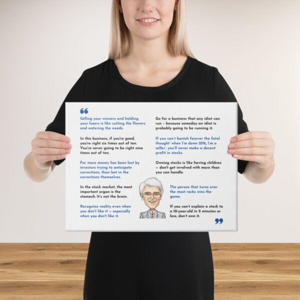 Peter Lynch Best Quotes, Inspirational Peter Lynch investment quotes printed on canvas, perfect for finance office or trading room decor.