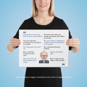 Printable Value Investing Quotes Bundle featuring Warren Buffett, Charlie Munger, and Peter Lynch wisdom for wall art or office décor.