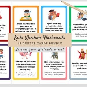 Children's Educational Flashcards - 48 printable digital cards