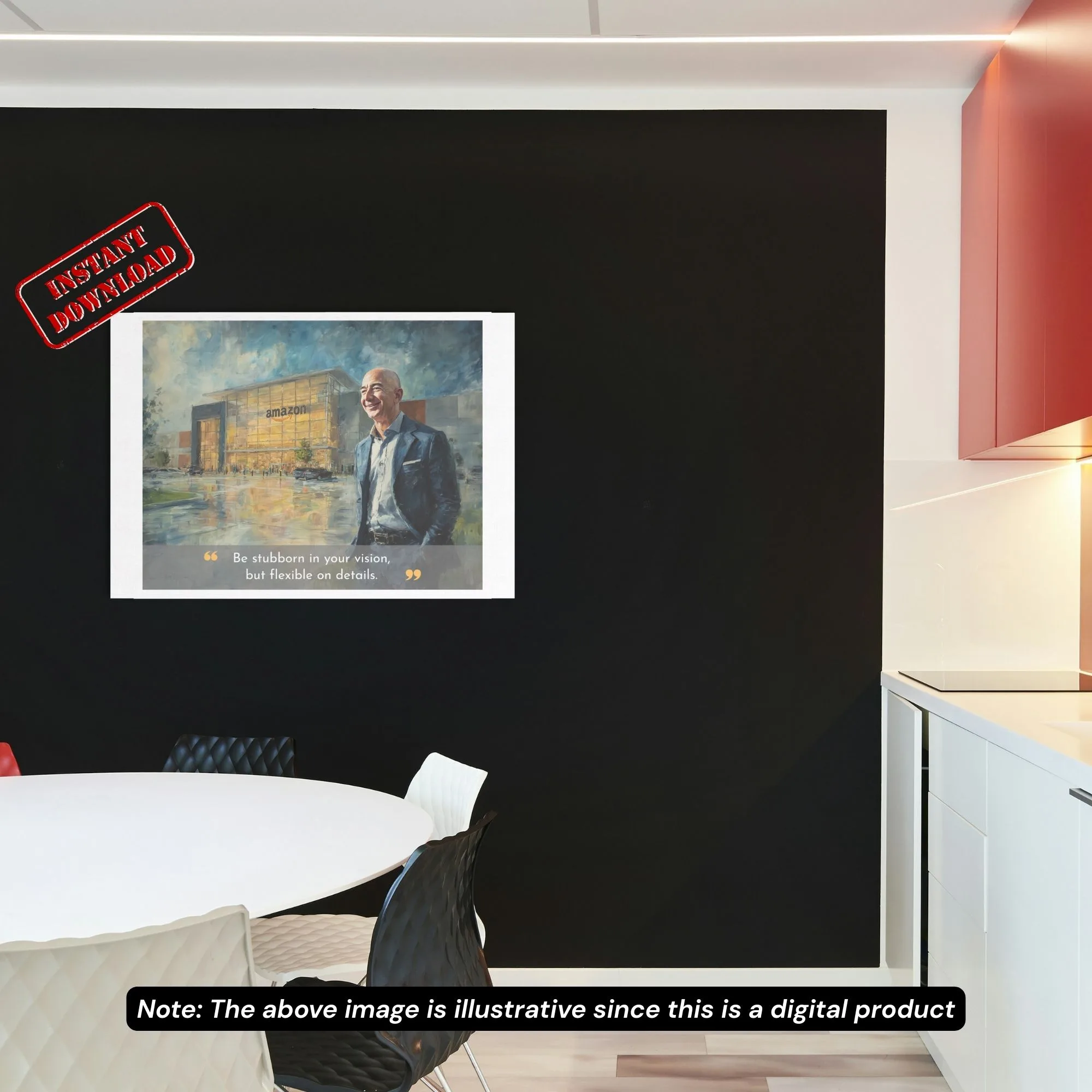 Jeff Bezos Portrait with Quote