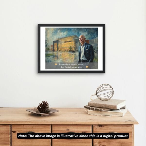Jeff Bezos Portrait with Quote