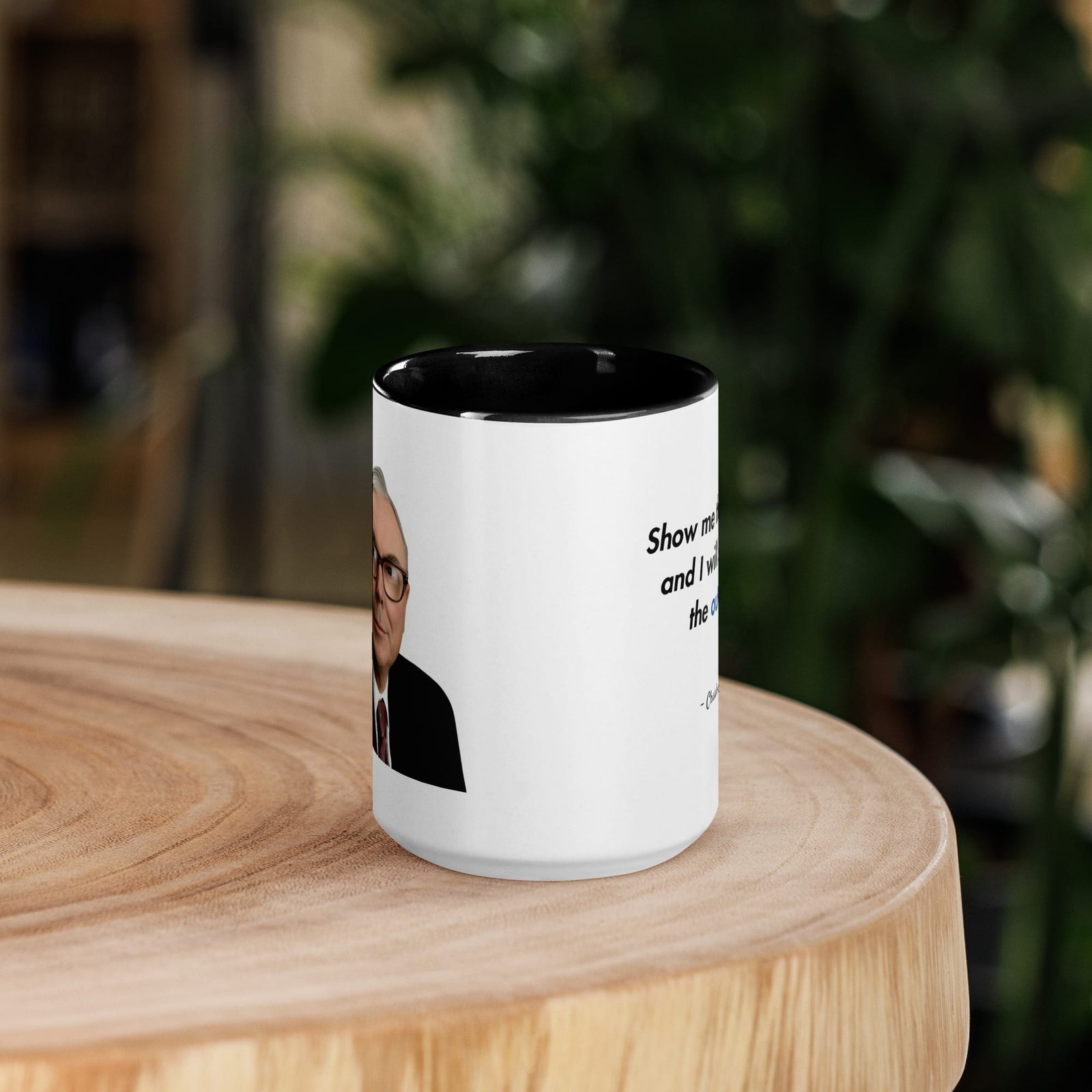 Charlie munger quote mug with “show me the incentives” quote on both sides